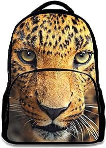 Animal School Bag Leopard School College Backpack Teenagers Casual Daypack,17 Inch Laptop Backpack for