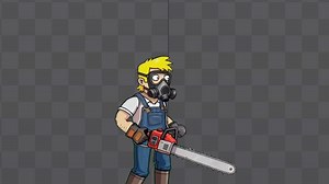 Spine动作_电锯工