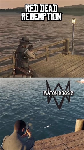 Water Physics Comparison 💦 | RDR1 vs Watch Dogs 2 #shorts #comparison #gaming