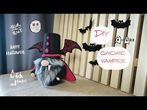 Vampire! Scandinavian gnome DIY!Happy Halloween! Pattern!