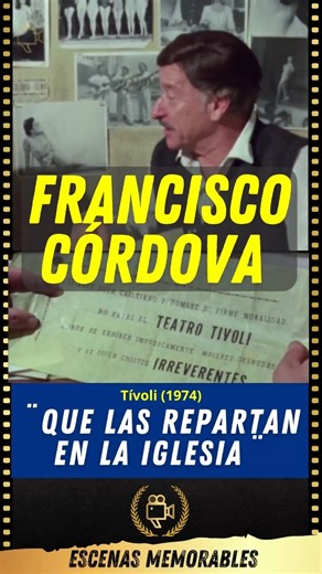 Francisco Córdova – Tívoli (1974) publicidad inversa. En su papel de “Quijanito”, dueño del teatro Tívoli, aplica un ingenioso método de publicidad inversa que, irónicamente, logra atraer a más espectadores desde las iglesias hasta su teatro considerado de mala reputación. #escenasmemorables #tivoli | Escenas Memorables