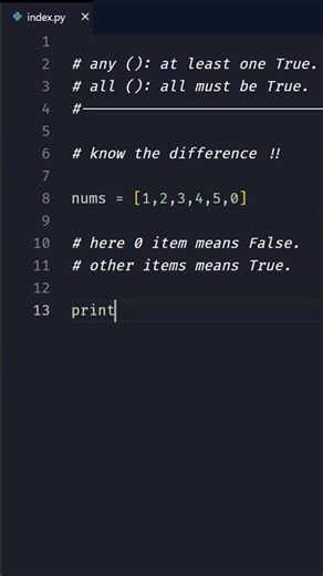 Stop Writing Long If Statements! Python's any() & all() Explained in 60s #coding