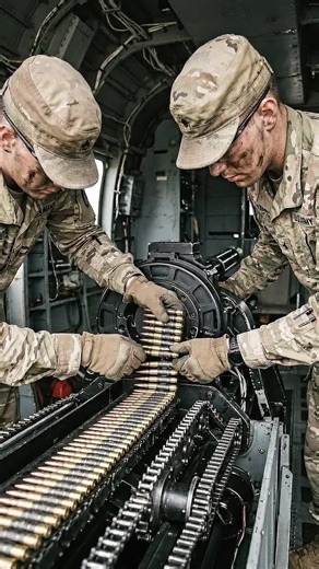 Precision. Discipline. Firepower. 🇺🇸 Nothing beats the teamwork required to keep these heavy weapon systems running flawlessly. Watch these professionals feed the beast and prep the sound of freedom! 🦅🔥 #fyp #viralreels #trending #satisfying #teamwork