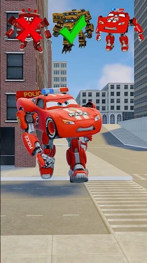 LIGHTNING MCQUEEN TRY TO CROSS A CROSSWALK! TRANSFORMERS BUS SCHOOL FIRE TRUCK GMOD 3D ANIMATION