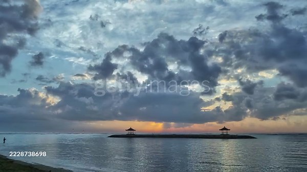 Bali, Sanur, sunsetting beach scenery / Indonesia