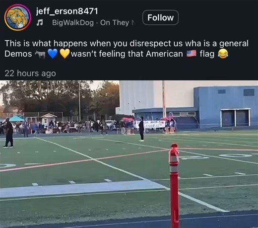Real America's Voice (RAV) on X: "AMERICAN FLAG TACKLED: A high school football player carrying out the American Flag on the field was PUMMELED by an opposing team player. Why are young Americans so triggered by the USA?" / X