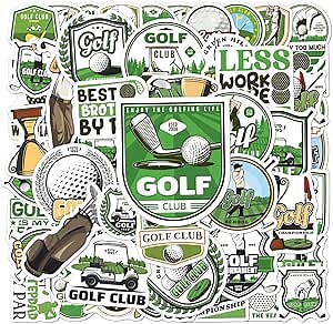 Pack 50 Pcs Sports Golfing Golf Stickers for Water Bottles Waterproof Laptop Computer Phone Case Scrapbooking Teens Adults Boys Women Aesthetic Sticker Packs Small Vinyl Decals