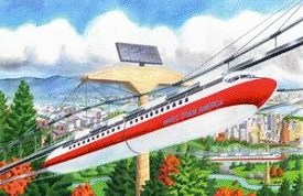 Monorail made from wingless airplanes