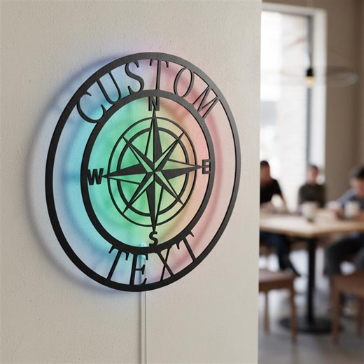 Compass Custom Wall Art RGB - Etsy
