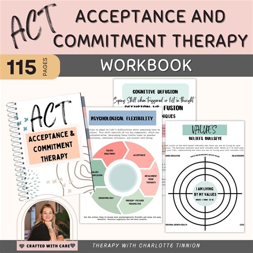Acceptance and Commitment Therapy, ACT Worksheets, ACT Metaphors, ACT Therapy, Radical Acceptance, Cognitive Defusion, Values and Beliefs - Etsy