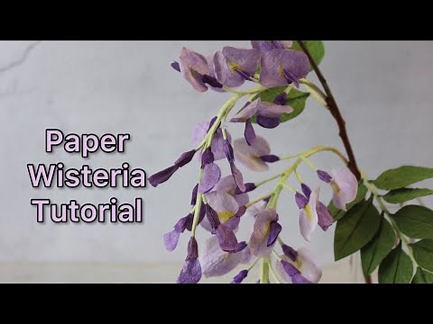 Paper wisteria tutorial | How to make wisteria branches by paper | DIY home decor