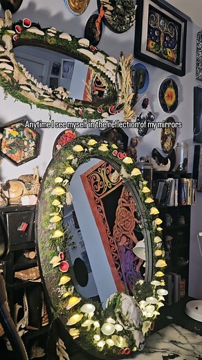 I get a lot of people calling them fae traps 😘 #fairycore #mushroomart #forestportal #glowingmushroom #mirrorart | Infinitecreator