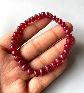 Aaa+natural Ruby Bracelet, Dainty Genuine Red Ruby Delicate Bracelet, 6/8 MM, Ruby Smooth Beads Bracelet - July Birthstone, Gift for Her, - Etsy