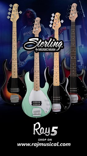 Sterling Stingray RAY5 5-String Bass Guitar Available in 4 different colour finishes : Mint Green, Black, Vintage Sunburst Satin, Ruby Red Satin Colour Shop on : www.rajmusical.com, Visit us 📍2188/6 West Patel Nagar, New Delhi 110008, Contact us : 9540999000 The StingRay Ray5 bass features a 9v active preamp, low noise humbucking pickups and a fully adjustable heavy duty bridge. #sterling #sterlingbassguitars #sterlingstingray #sterlingstingray5 #sterlingray5 #sterlingbassguitar #sterlingguitar