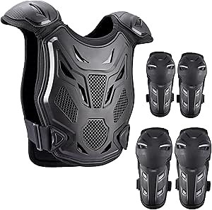 PELLOR Kids Dirt Bike Gear, Chest Protector for Boys Girls Mountain Biking Cycling