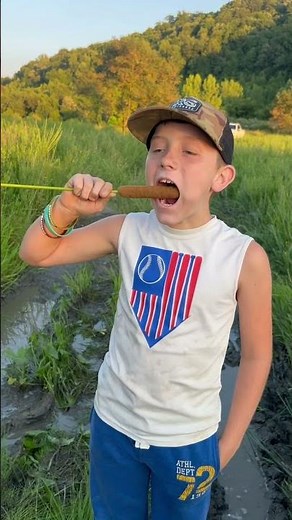 First time biting into cattail!