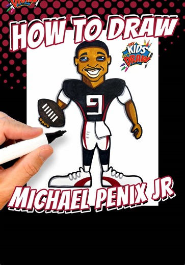 Cómo dibujar a Michael Penix Jr. de los Atlanta Falcons