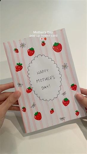 DIY Mother’s Day pop up flower card 🍓🤍 #fy #tutorial #diy #giftidea #manualidades #mothersday #fyp