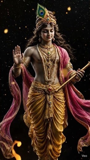 ⚡ Divine Golden Energy Lord Krishna ✨ 4K Cinematic Wallpaper | Peaceful Krishna Status #shorts