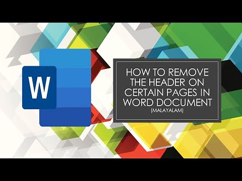 HOW TO REMOVE THE HEADER ON CERTAIN PAGES IN WORD DOCUMENT