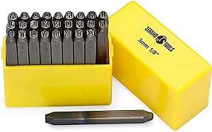 Segomo Tools 1/8 Inch (Letters: A-Z) Professional Letter Metal Stamps Set (for Leather, Wood, Copper, Brass, Aluminum, Mild Steel) | 27 Piece Metal Letter Stamps Kit | 3MM Letter Punch Set - LETTER18