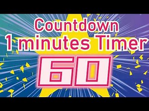 【1分タイマー】★星が散る60秒カウントダウンタイマー★ロックなBGM★1 minute star scattering timer★
