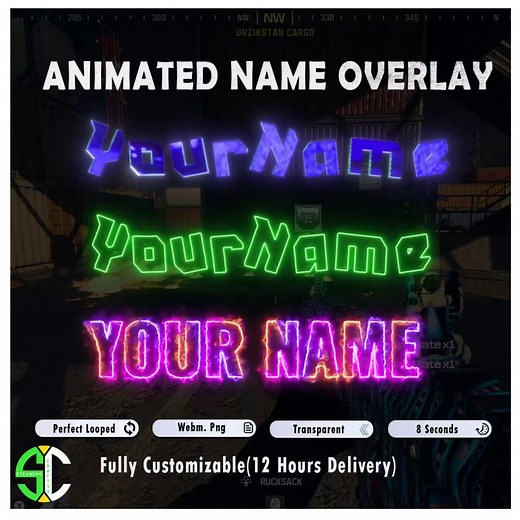 Custom Animated Name and Logo Overlay for Streamers | Twitch, Youtube & Discord Animated 3d Text - Etsy