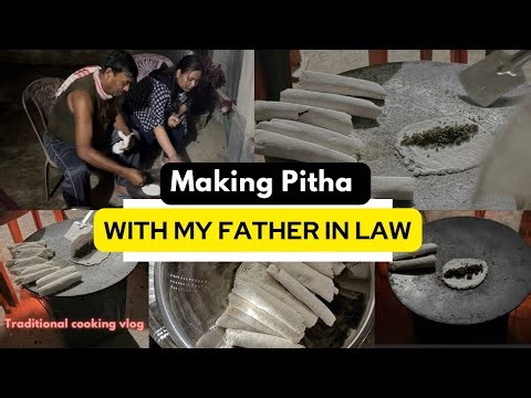 Making Pitha with My Father-in-Law ❤️🍥 | Traditional Cooking Vlog | Deepshikha