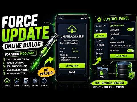 🧠 Smart Update System for MOD Apps (Full Control Panel Guide)