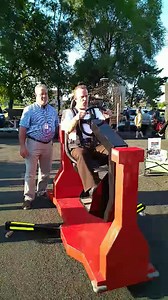 Check out Chief Deputy Leko trying the rollover simulator. This helps show how a properly worn seatbelt can protect you in a rollover crash. | Dakota County Sheriff's Office
