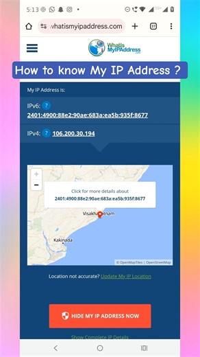 How to know My IP Address Location ? #2025 #shorts #ipaddress
