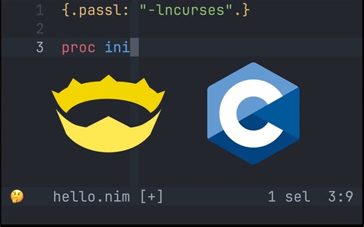 【Nim】简单调用 C 库（ncurses）