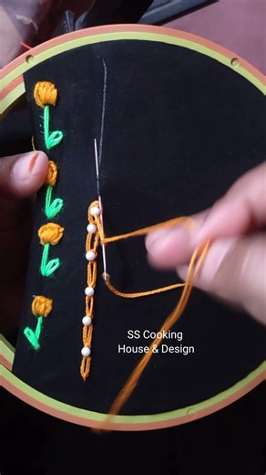 Cable chain 🪡 #stitch #handembroidery #sscookinghouse