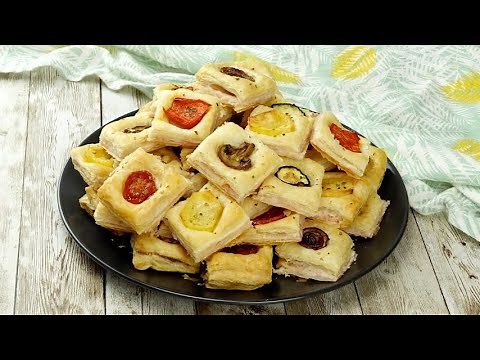 Puff pastry squares: delicious for a quick appetizer!