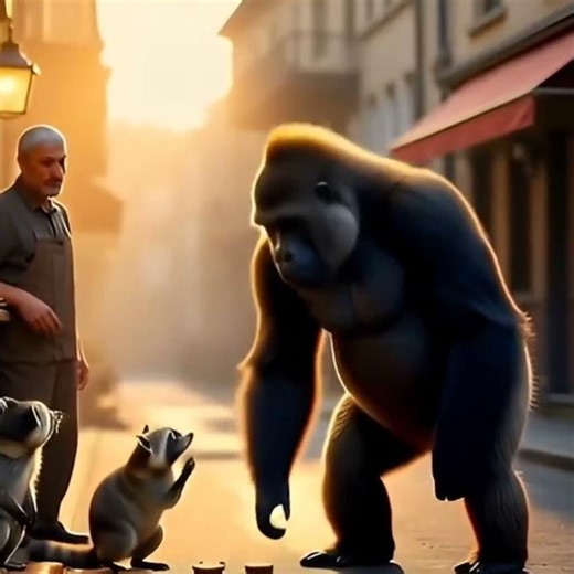 “Gorilla Plays With GopherA Cute and Funny Jungle Friendship Moment!”