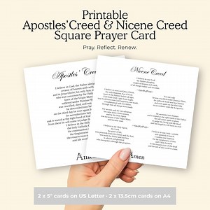 Apostles' Creed & Nicene Creed Printable Square Card for Devotional Journaling and Catholic Faith Formation - Etsy UK