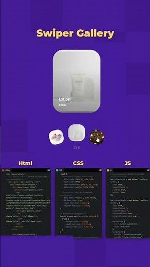 Swiper Gallary Animation Using HTML CSS And JS