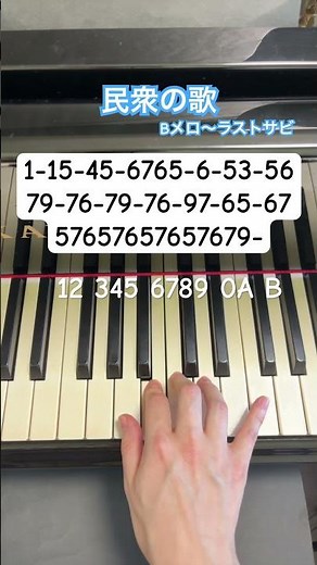 【民衆の歌(Bメロ〜ラストサビ)/レ・ミゼラブル】簡単ピアノ(片手で弾いてみた) #ピアノ #piano #弾いてみた #レミゼラブル #ミュージカル #shorts