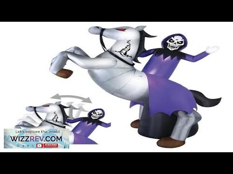 9' LED Animated Reaper On Horse Halloween Inflatable Outdoor Yard Holiday Decor