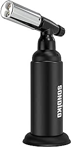 Sondiko Big Butane Torch-Adjustable Double Flame Culinary Torch Refillable Industrial Torch - Blow Torch Lighter with Safety Lock for Soldering Baking Welding DIY Crafts - Butane Gas Not Included