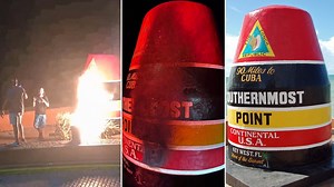Repairs complete on Key West's famous Southernmost Point buoy after fire damage; suspects charged