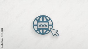 World wide web concept globe icon with color drawing effect. Doodle animation. 4K