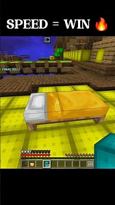 SPEED = WIN 🔥 | Fast Bridge + Bed Break | Minecraft Bedwars #Shorts