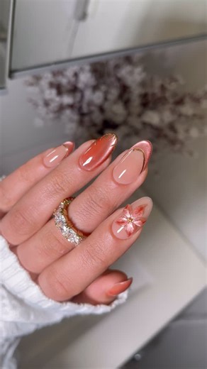 LN Nailed It on Instagram: "Girly autumn nails 🍂🍁🥮 peep the 3D gel 🤫 All Products from LNNAILEDIT.COM - Magnetic gel 28 - rubber base 22 - Sculpt & slay brush set . . . .inspo @heygreatnails 💕💕💕 . . . #nails #nailart #nail #naildesign #nailstagram #nailstyle #nailsofinstagram #nailslove #nailsart #nailsdesign #gelnail #nailsoftheweek #nailsalon #naildesigns #nailsmagazine #nailporn #instanails #nailsonpoint #nailpro #naillove #nailartlove #acrylicnails #nailsonfleek #nailsdid #gelnails #b