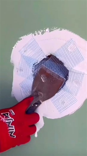 Strong drywall repair technique #shots #satisfying
