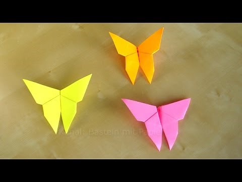 Basteln mit Papier: Schmetterlinge falten. Einfaches Origami Geschenk. Idee zum Deko selber machen