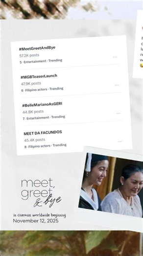 3.5K views · 273 reactions | One story that speaks to every generation. Every review reminds us why this story matters. Family, love, and memories that last forever.  #MeetGreetAndBye, starring Piolo Pascual, Joshua Garcia, Belle Mariano, Juan Karlos and Ms. Maricel Soriano. Exclusively in cinemas worldwide beginning November 12, 2025 | STAR MAGIC | Facebook