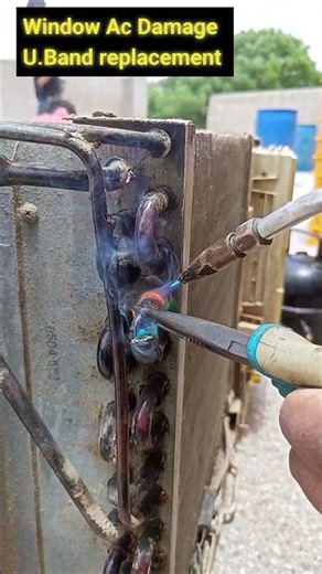 damage U Band replacement #acrepair #airconditioner #acservice