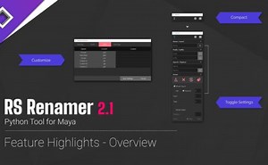 RS Renamer 2.1 - 多くの機能やオプションを備えたミニマルなMaya用リネームツール！