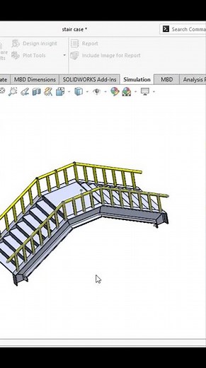 Solidworks Staircase model weldment and sheet metal #solidworks2025 #caddesign #cad